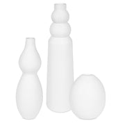 Forma White Indoor-Outdoor Ceramic Vases, Set of 3
