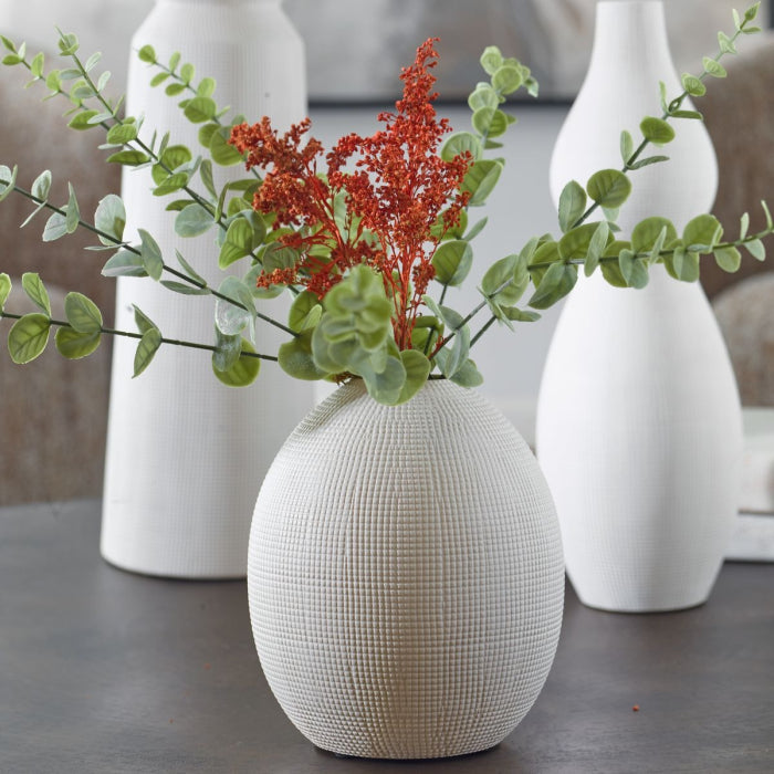 Uttermost Forma White Indoor-Outdoor Ceramic Vases, Set of 3