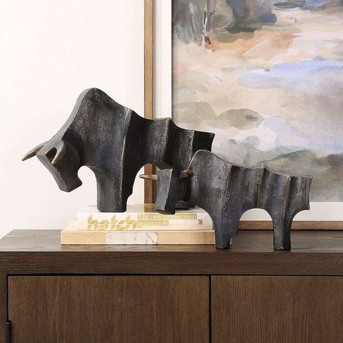 Uttermost Regal Bull Sculptures Set of 2