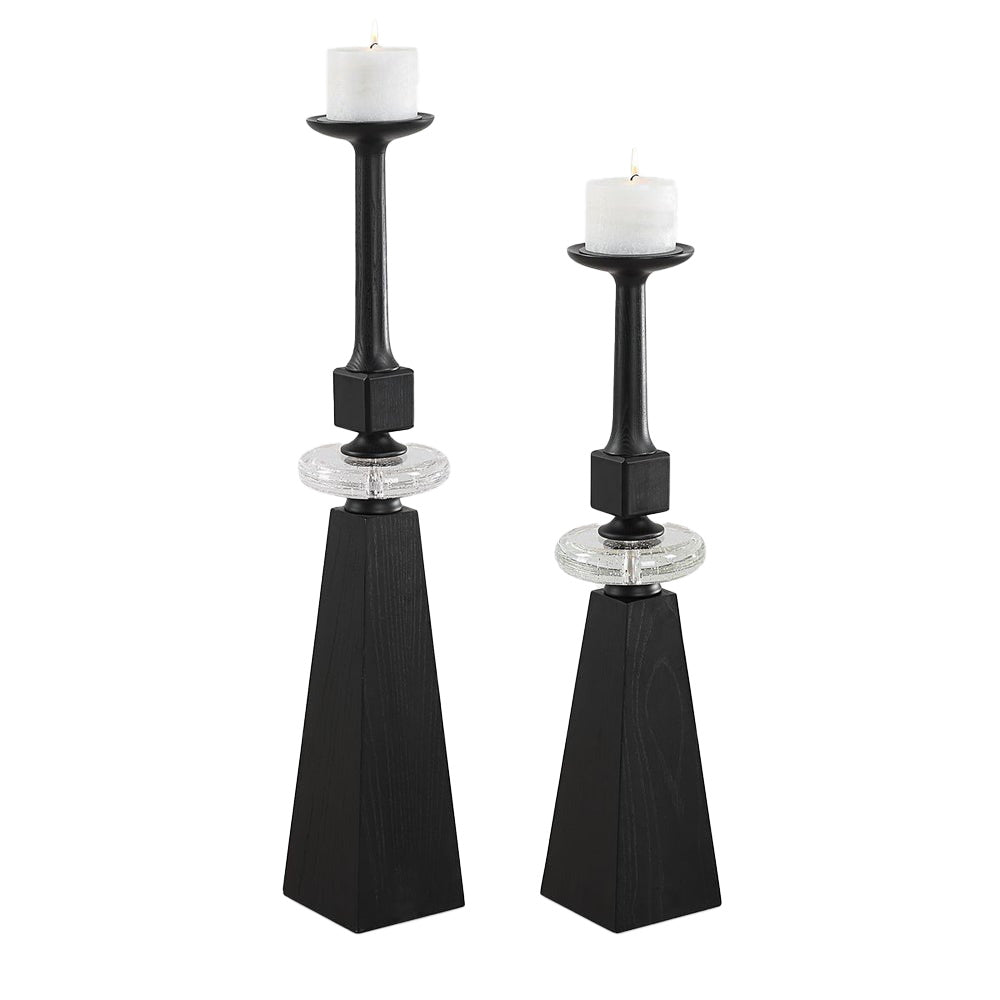 Ebon Glow Candleholders Set of 2
