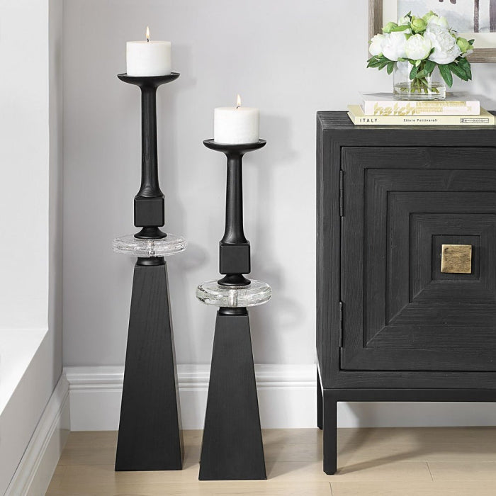 Uttermost Ebon Glow Candleholders Set of 2