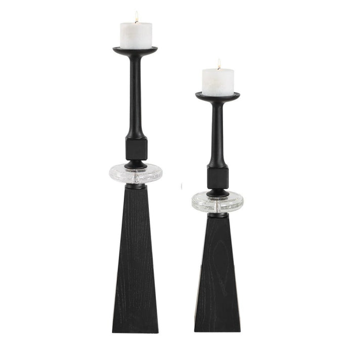 Uttermost Ebon Glow Candleholders Set of 2