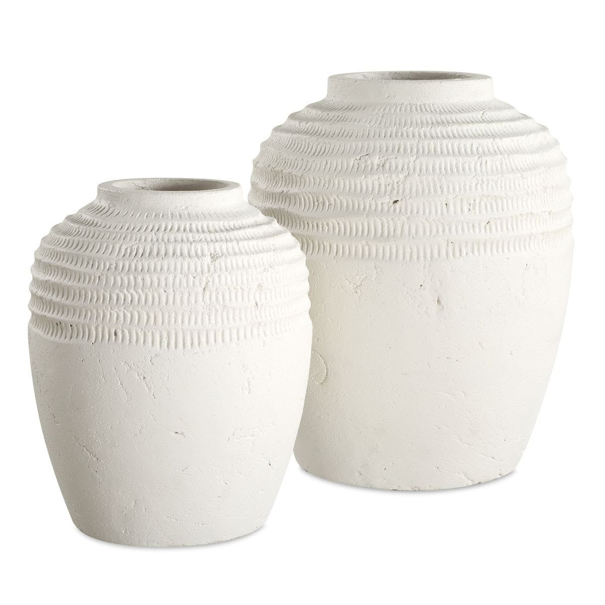 Luna Ridge White Ceramic Vases Set of 2