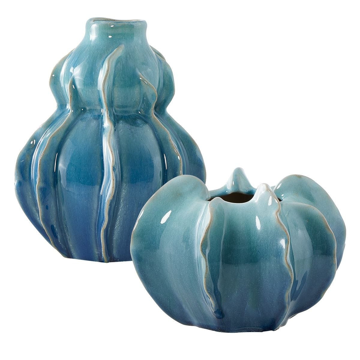 Uttermost Ocean Wave Outdoor Glazed Vases Set of 2