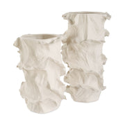 Ripple Crest White Vases Set of 2