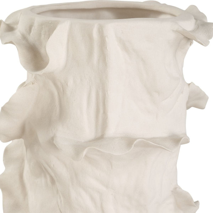 Uttermost Ripple Crest White Vases Set of 2