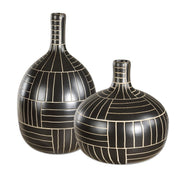 Graphite Stride Geometric Vases Set of 2