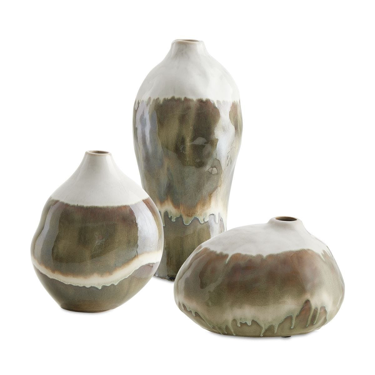 Earthflow Glazed Outdoor Vases Set of 3
