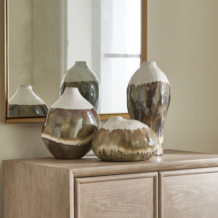 Uttermost Earthflow Glazed Outdoor Vases Set of 3