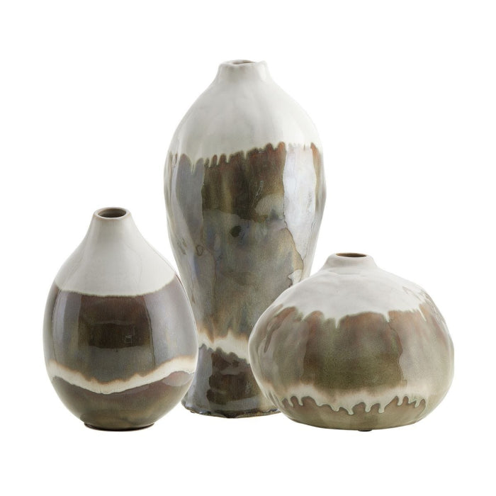 Uttermost Earthflow Glazed Outdoor Vases Set of 3
