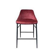 Tommy Franks Vai Barstool - Bella Velour Coral   Nicholas John Interiors