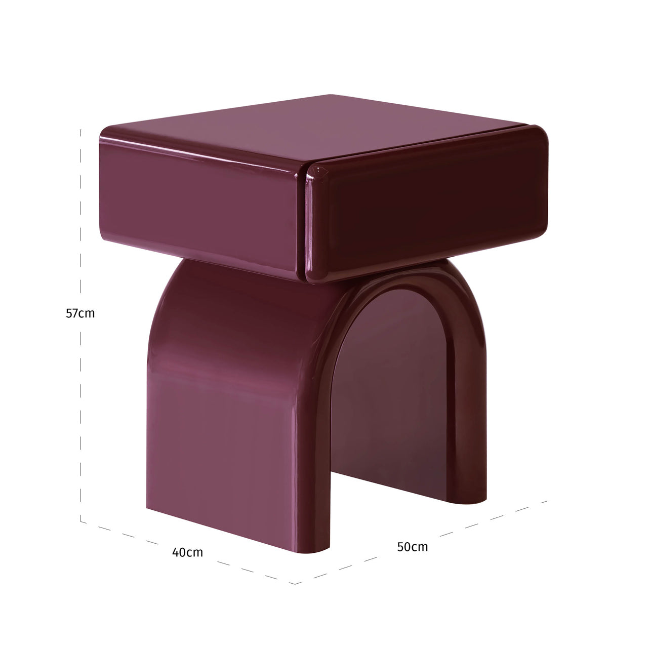 Bennet Burgundy 1-Drawer End Table
