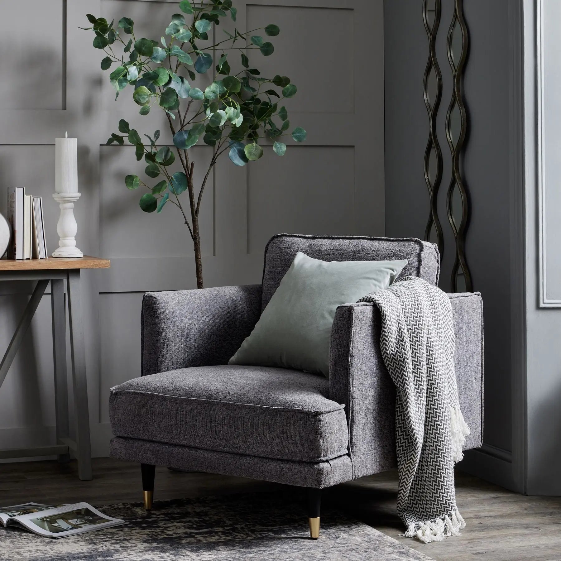 Hamstone Grey Large Arm Chair  Nicholas John Interiors