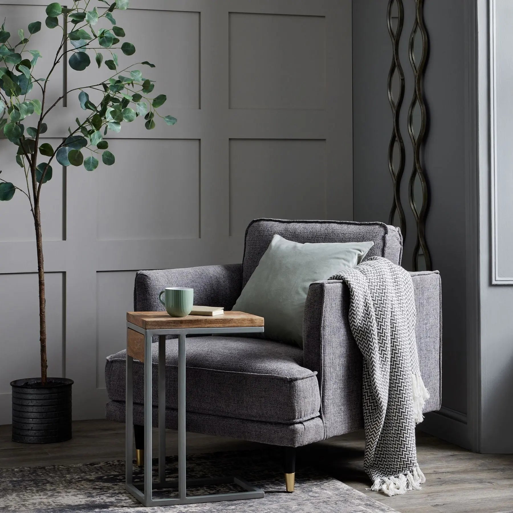 Hamstone Grey Large Arm Chair  Nicholas John Interiors