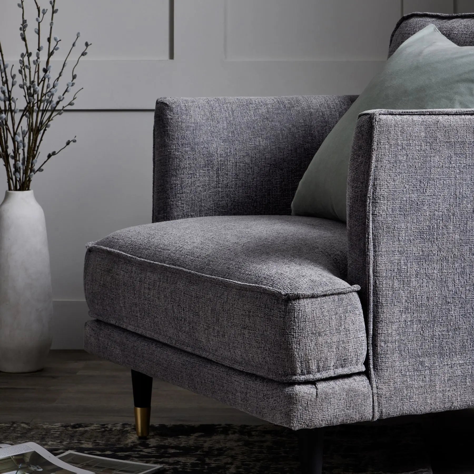 Hamstone Grey Large Arm Chair  Nicholas John Interiors