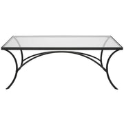  Alayna Black Metal & Glass Coffee Table