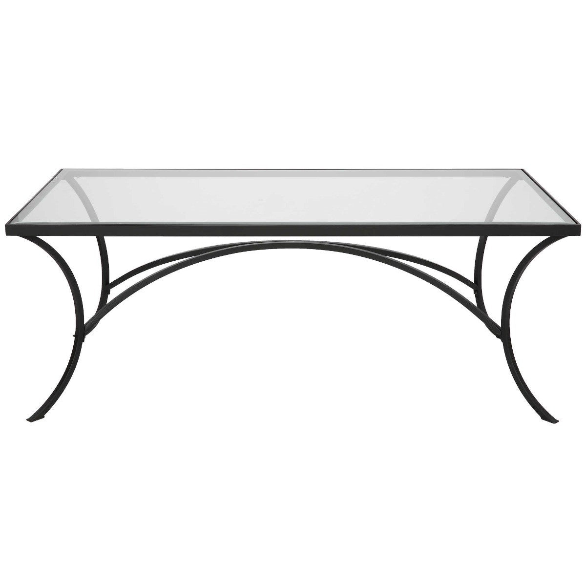  Alayna Black Metal & Glass Coffee Table