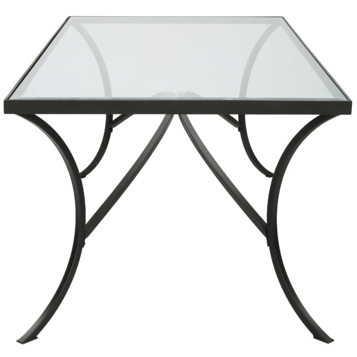 Uttermost Alayna Black Metal & Glass Coffee Table