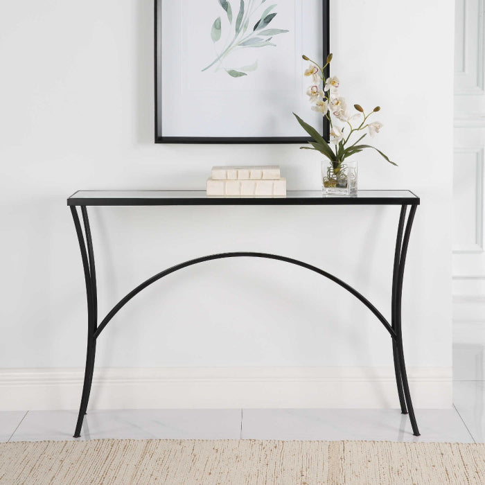 Uttermost Alayna Console Table in Black Metal