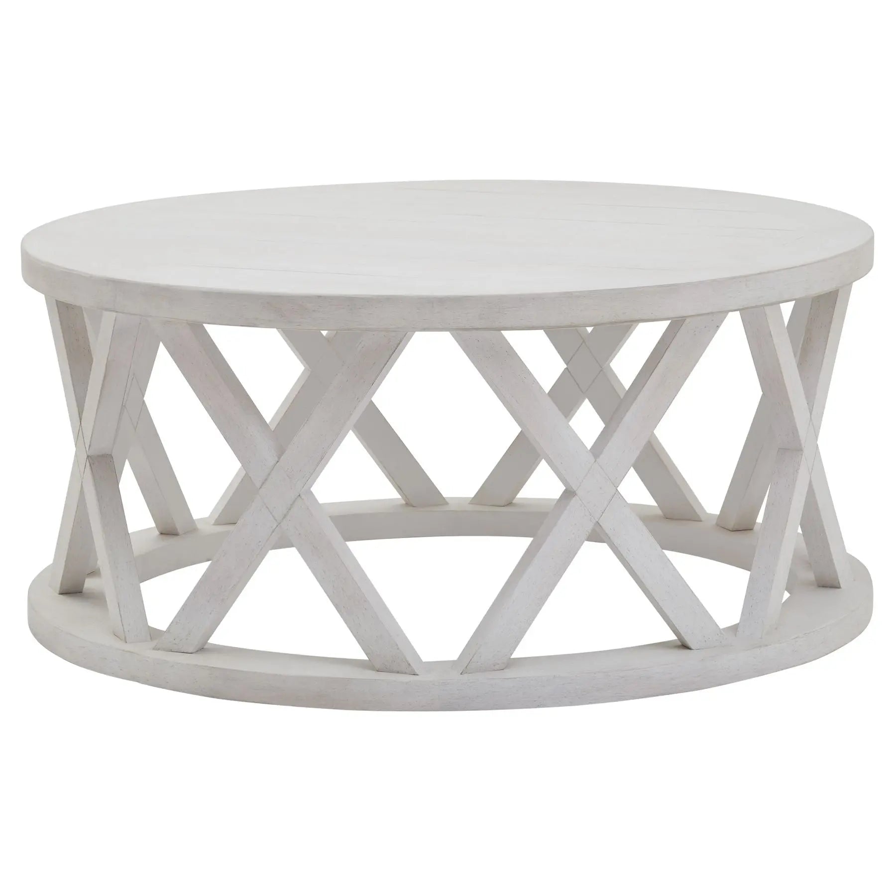 Wexford Plank Round Coffee Table  Nicholas John Interiors