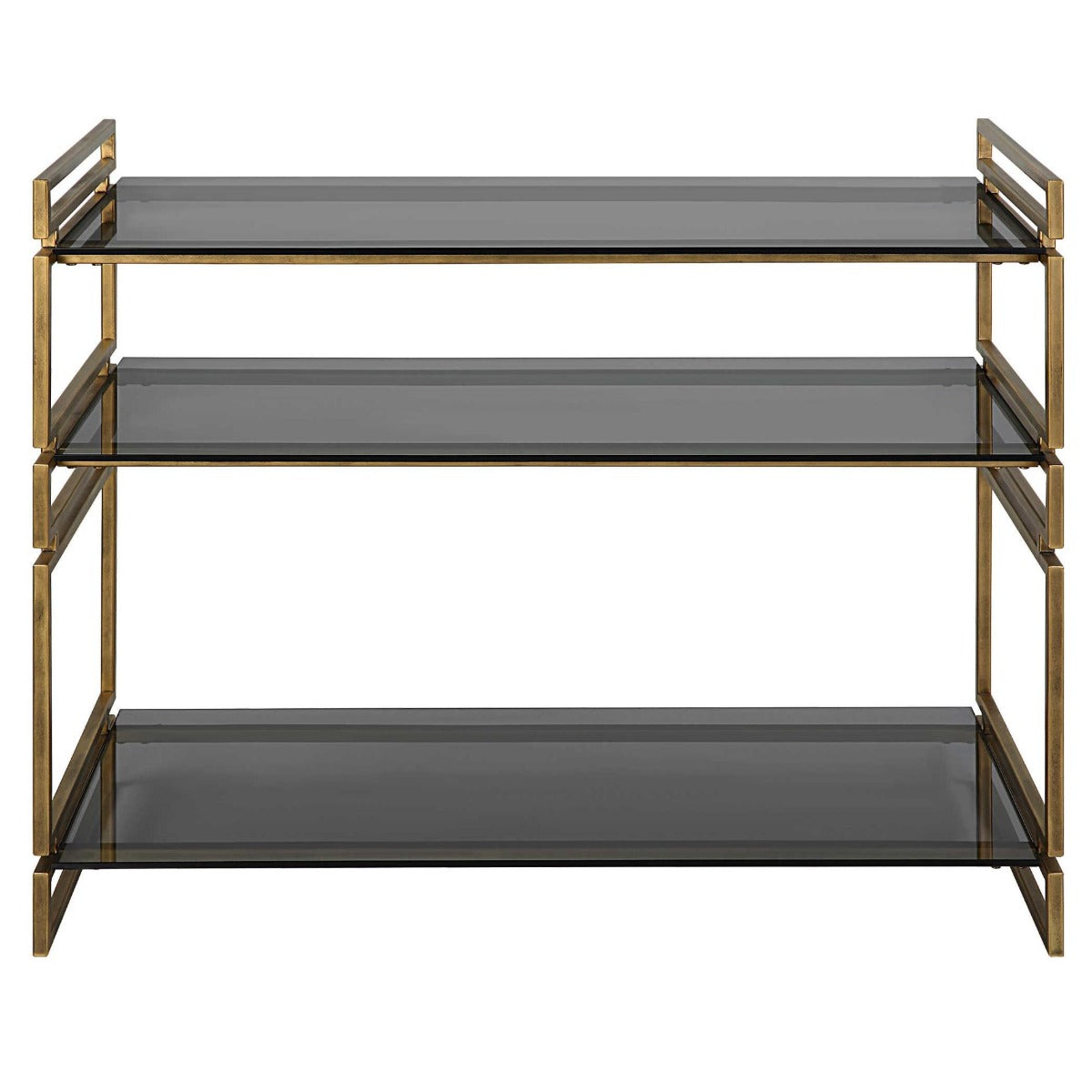 Stacked Up Grey Glass Console Table