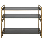 Stacked Up Grey Glass Console Table