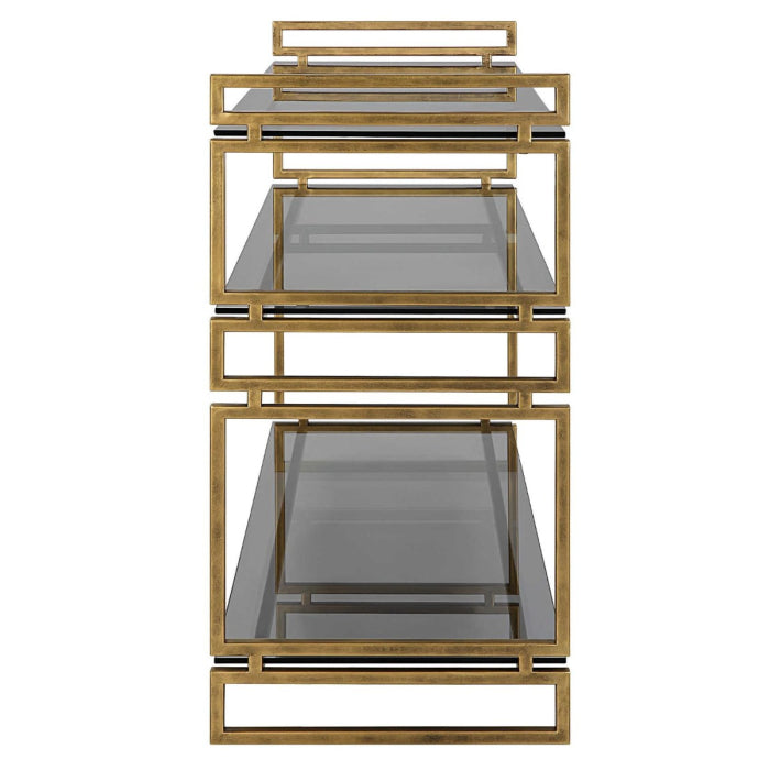 Uttermost Stacked Up Grey Glass Console Table