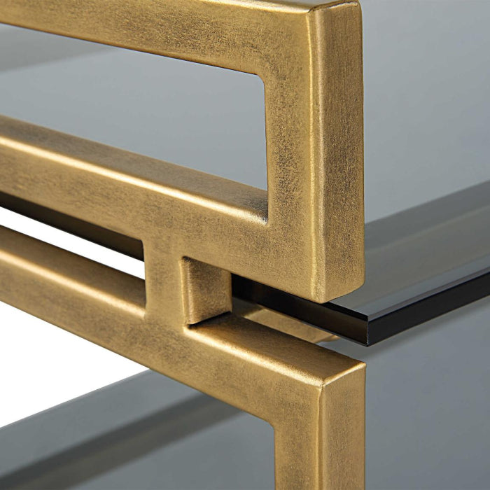 Uttermost Stacked Up Grey Glass Console Table