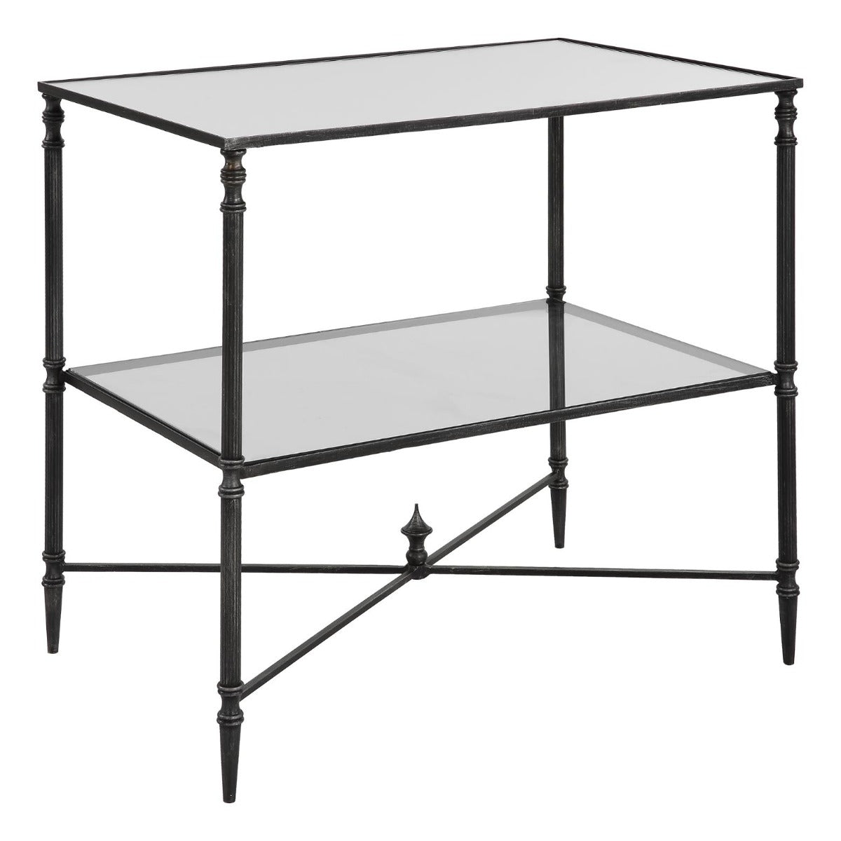 Henzler Mirrored Steel Lamp Table