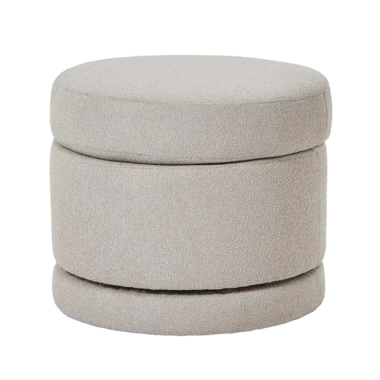 Ashen Swivel Ottoman  Nicholas John Interiors