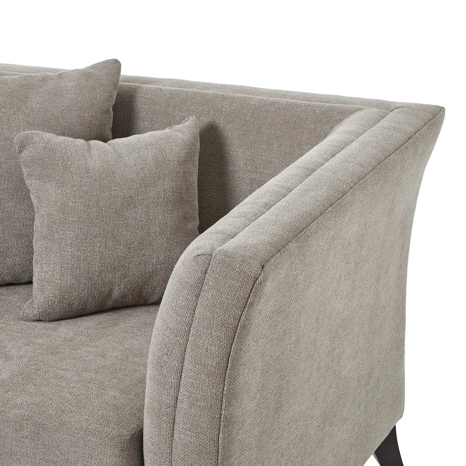 Lesper Taupe Cushion Back Snuggle Chair  Nicholas John Interiors