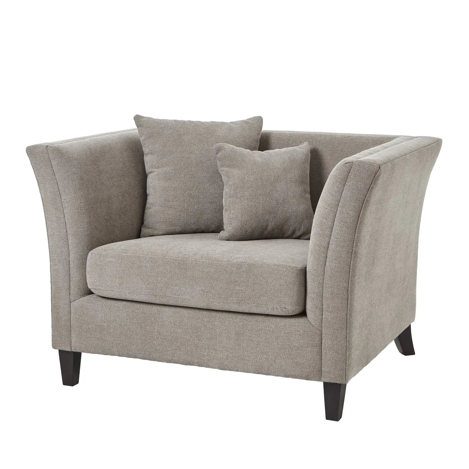 Lesper Taupe Cushion Back Snuggle Chair  Nicholas John Interiors
