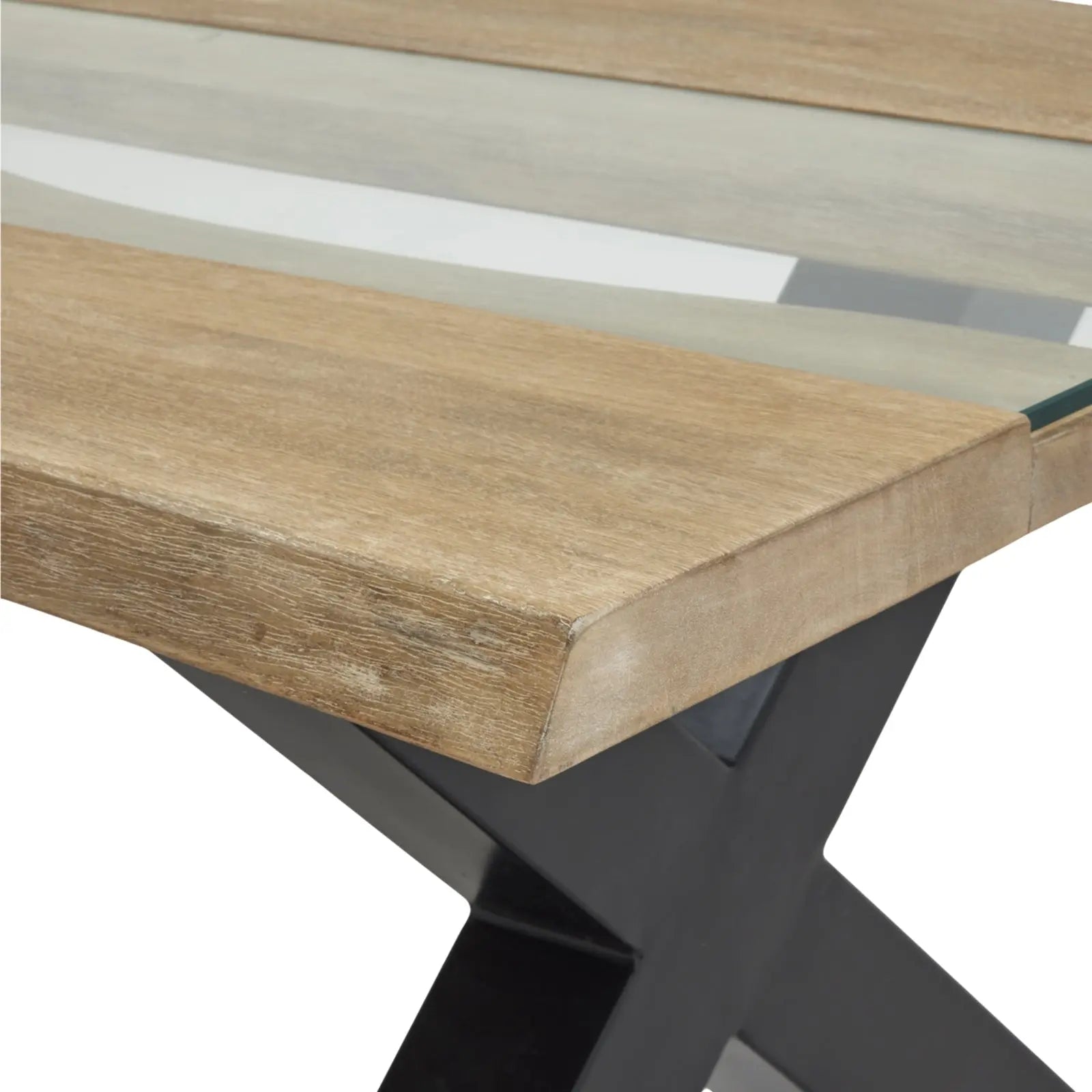Kaipo Live Edge Light Acacia River Coffee Table  Nicholas John Interiors