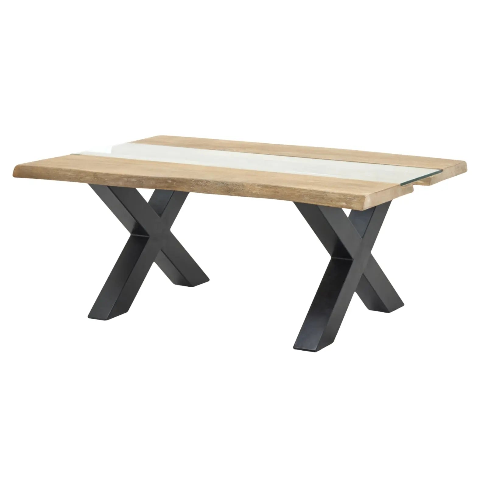 Kaipo Live Edge Light Acacia River Coffee Table  Nicholas John Interiors
