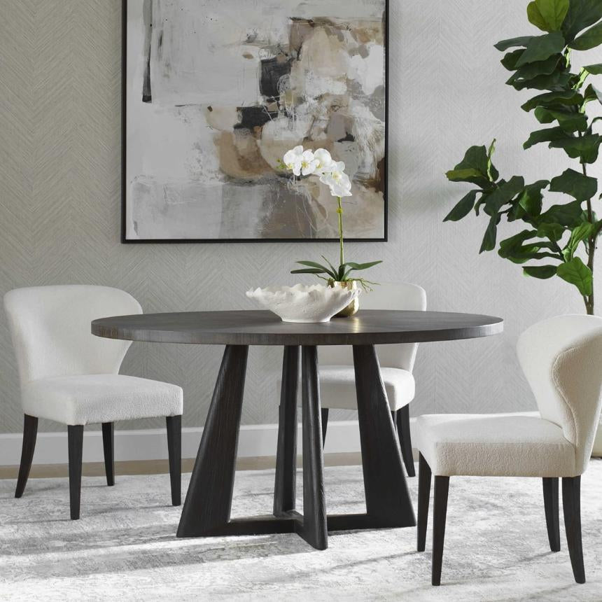 Uttermost Pulsar Oval Dining Table in Grey Walnut - 152cm