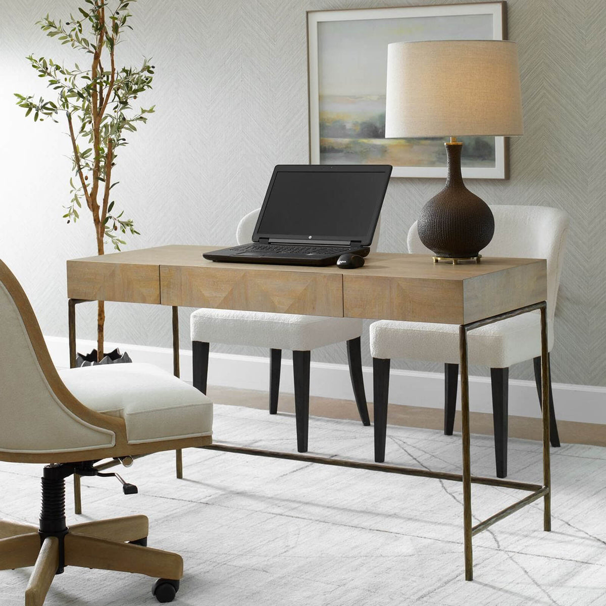 Uttermost Aristotle Natural Wood Modern Desk