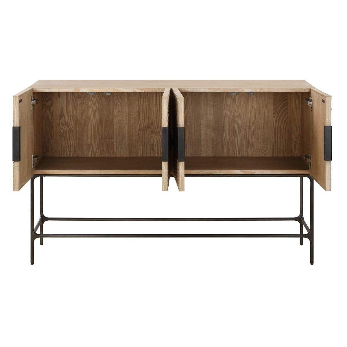 Uttermost Lunar 4 Door Elm Wood Cabinet