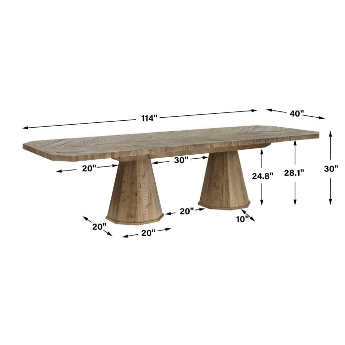 Uttermost Caledon Extending Dining Table - 228-290cm