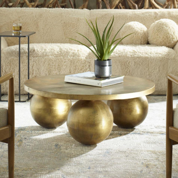 Uttermost Triplet Antique Brass Coffee Table