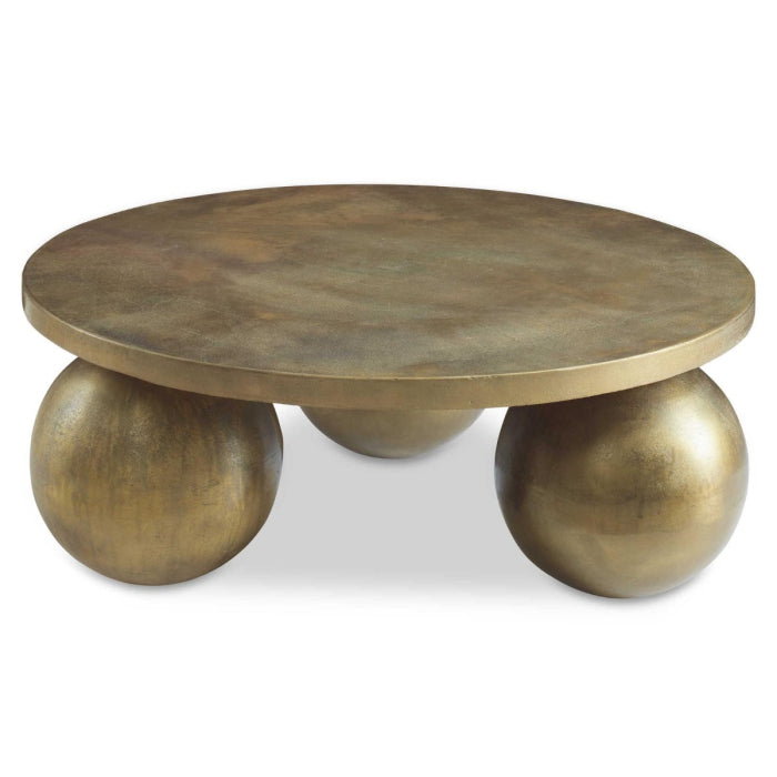 Uttermost Triplet Antique Brass Coffee Table