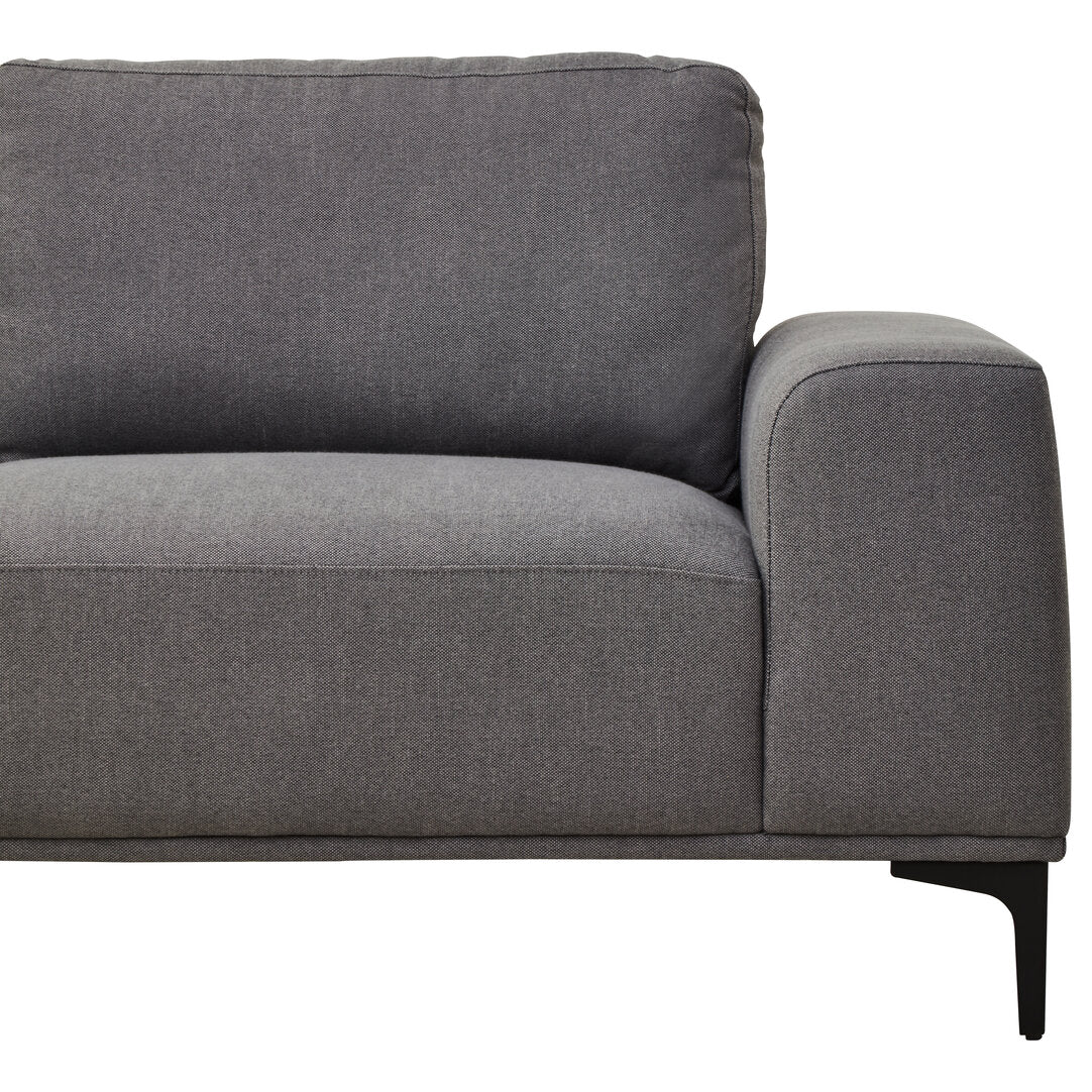 Tolaro 3 Seat Grey Fabric Left Chaise Sofa  Nicholas John Interiors