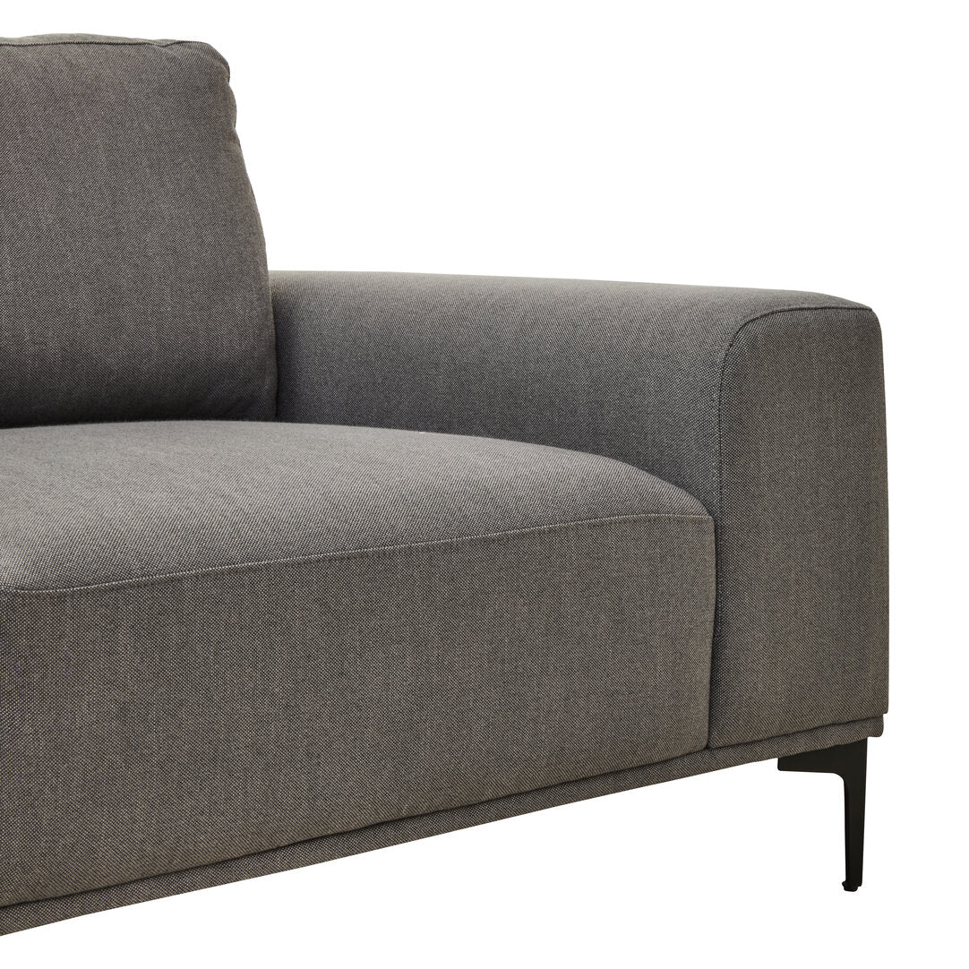 Tolaro 3 Seat Grey Fabric Left Chaise Sofa  Nicholas John Interiors
