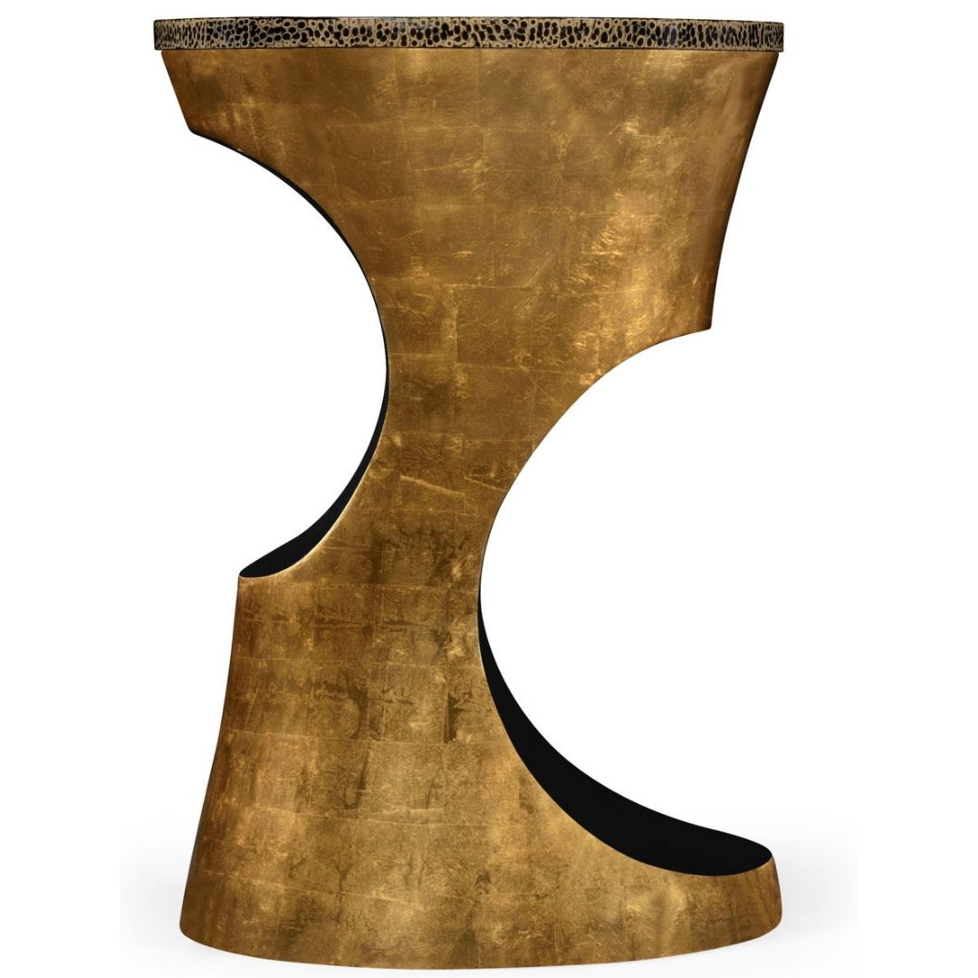 Jonathan Charles Emperor Gold Round Cut-Out Lamp Table