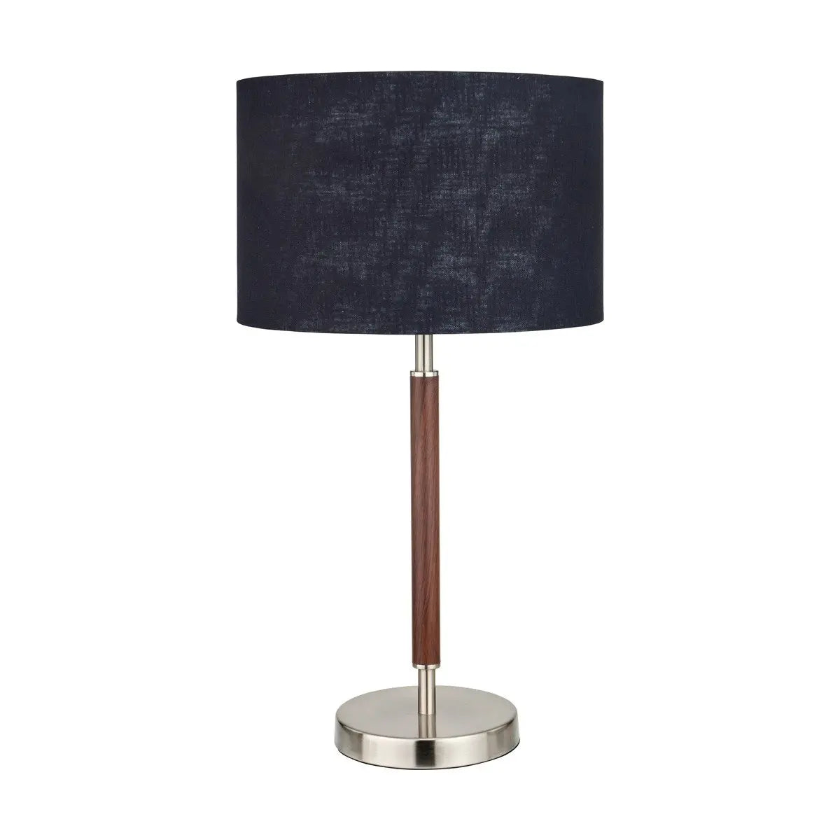Gianni Table Lamp - Brushed Silver and Wood Effect  Nicholas John Interiors