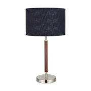 Gianni Table Lamp - Brushed Silver and Wood Effect  Nicholas John Interiors