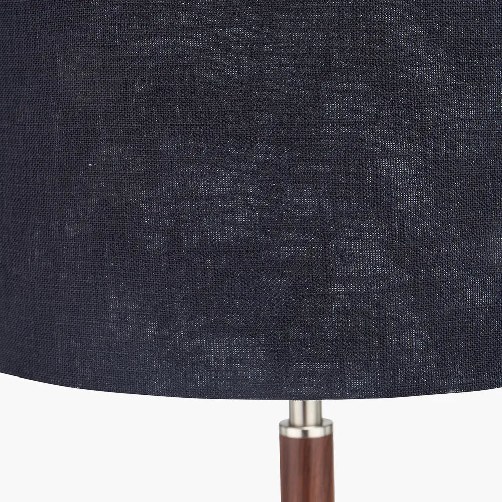 Gianni Table Lamp - Brushed Silver and Wood Effect  Nicholas John Interiors