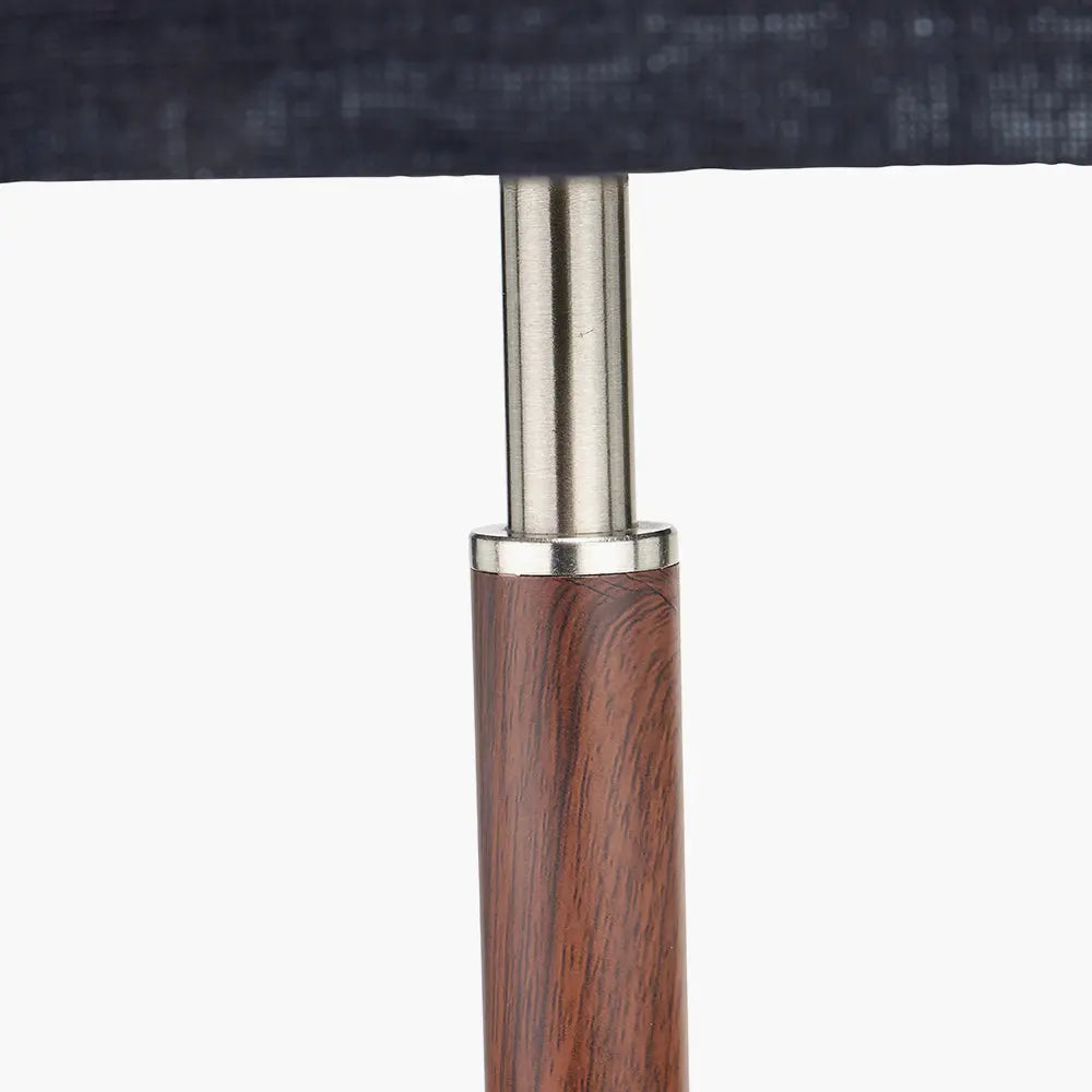 Gianni Table Lamp - Brushed Silver and Wood Effect  Nicholas John Interiors