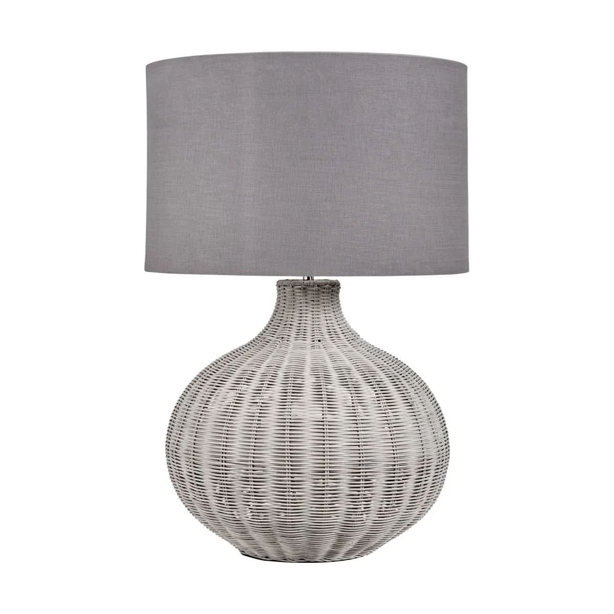 Allona Rattan Table Lamp - Grey Wash  Nicholas John Interiors