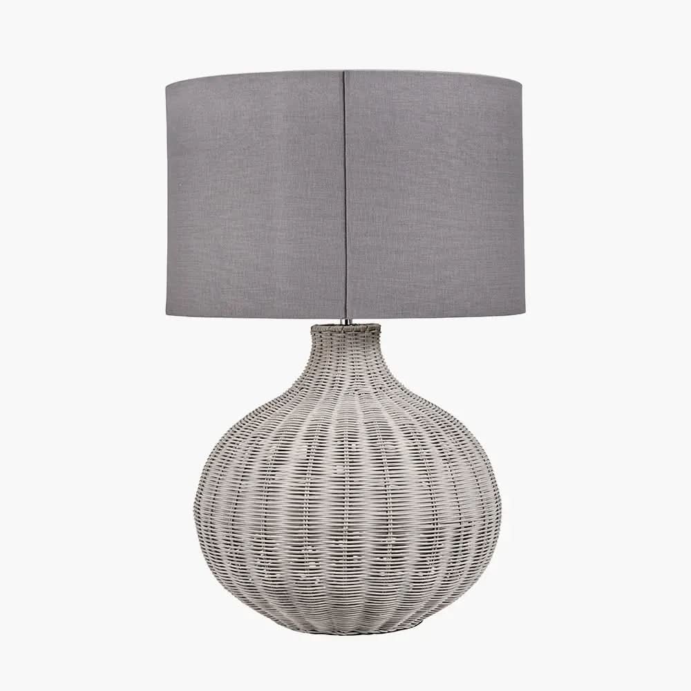 Allona Rattan Table Lamp - Grey Wash  Nicholas John Interiors