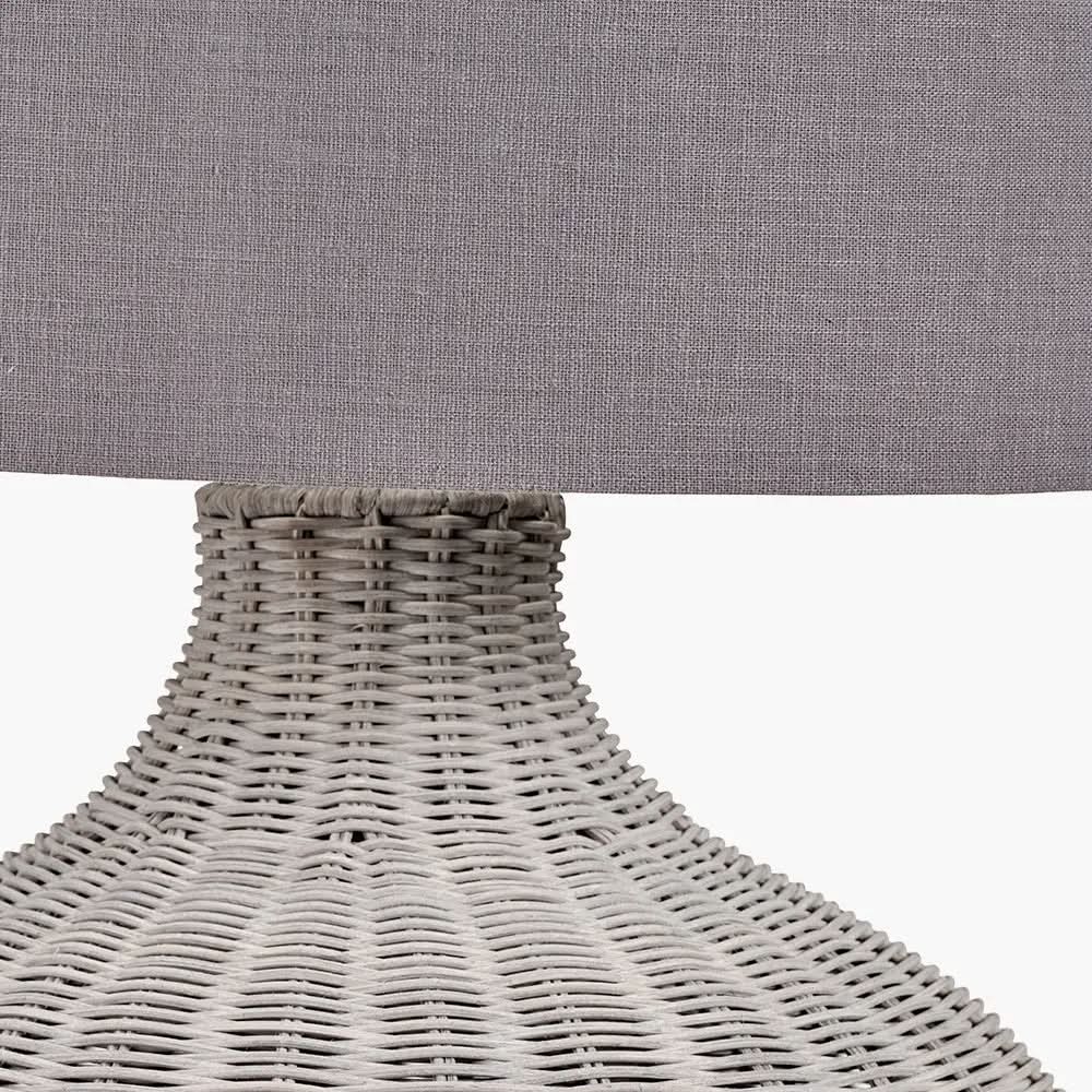 Allona Rattan Table Lamp - Grey Wash  Nicholas John Interiors